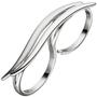 Damen Ring Zweifingerring 925 Sterling Silber matt mattiert 2 Finger (Gr��e: 60) 
