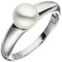 Damen Ring 925 Sterling Silber, 1 Perle Perlenring (Gr��e: 50) 