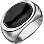 Damen Ring 925 Sterling Silber 1 Onyx schwarz Onyxring (Gre: 50) 