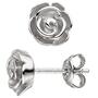 Ohrstecker Rose 925 Sterling Silber matt Ohrringe Silberohrringe 