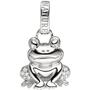 Anh�nger Frosch 925 Sterling Silber mit Zirkonia Silberanh�nger Kr�te 