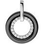 Anh�nger rund 925 Sterling Silber mit Keramik schwarz und Zirkonia 