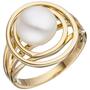 Damen Ring 585 Gold Gelbgold 1 Perle Perlenring Goldring (Gr��e: 58) 