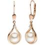 Ohrh�nger 585 Rotgold 2 S��wasserperlen Perlen 2 Diamanten Brillanten 