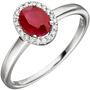 Damen Ring 585 Wei�gold 20 Diamanten 1 Rubin rot Rubinring (Gr��e: 56) 