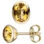 Ohrstecker oval 585 Gold Gelbgold 2 Citrine gelb Ohrringe 