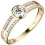 Damen Ring 333 Gelbgold 21 Zirkonia, Goldring (Gr��e: 52) 