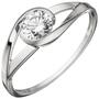 Damen Ring 333 Gold Wei�gold teil matt 1 Zirkonia Wei�goldring (Gr��e: 60) 