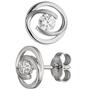 Ohrstecker rund 333 Gold Wei�gold matt 2 Zirkonia Ohrringe 