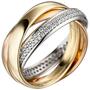 Damen Ring 585 Gold tricolor dreifarbig 122 Diamanten (Gr��e: 56) 