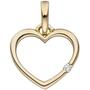 Anh�nger Herz 333 Gold Gelbgold 1 Diamant Brillant HerzAnh�nger 