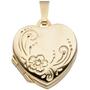 Medaillon Herz f�r 4 Fotos 333 Gold Gelbgold Herzanh�nger Anh�nger zum �ffnen