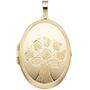 Medaillon Baum oval f�r 2 Fotos 585 Gelbgold Anh�nger zum �ffnen