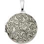 Medaillon rund f�r 2 Fotos 925 Sterling Silber matt zum �ffnen