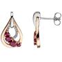 Ohrstecker Tropfen 585 Gold bicolor 8 Rubine 18 Diamanten Brillanten 