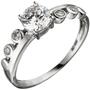 Damen Ring 333 Gold Wei�gold 5 Zirkonia (Gr��e: 60) 