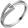 Damen Ring 333 Gold Wei�gold 14 Zirkonia Wei�goldring (Gr��e: 54) 