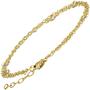 Armband 2-reihig 925 Sterling Silber gold vergoldet 5 Zirkonia 21 cm 