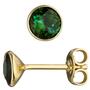 Ohrstecker rund 585 Gold Gelbgold 2 Turmaline gr�n Ohrringe Turmalinohrringe 