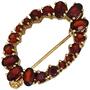 Brosche Granat 375 Gold Gelbgold 18 Granate rot Goldbrosche