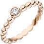 Damen Ring Kugel 925 Sterling Silber rotgold 1 Zirkonia (Gr��e: 58) 