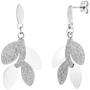 Ohrh�nger Bl�tter Edelstahl mit Glitzereffekt Ohrringe Ohrstecker 