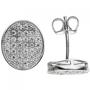 Ohrstecker oval 925 Sterling Silber 60 Zirkonia Ohrringe 