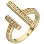 Damen Ring offen 925 Sterling Silber gold 30 Zirkonia (Gr��e: 54) 