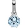 Anh�nger 585 Wei�gold 1 Diamant Brillant 1 Aquamarin hellblau blau 