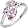 Damen Ring 925 Sterling Silber 3 Zirkonia rosa (Gr��e: 56) 