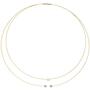 Collier Halskette 2-reihig 750 Gold bicolor 3 Diamanten Brillanten 