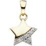 Kinder Anh�nger Stern 375 Gold Gelbgold 9 Zirkonia Kinderanh�nger 