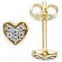 Kinder Ohrstecker Herz 375 Gold Gelbgold 12 Zirkonia Herzohrstecker Ohrringe 