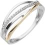 Damen Ring 333 Gold Wei�gold Gelbgold 7 Zirkonia Goldring (Gr��e: 60) 