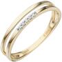Damen Ring 585 Gold Gelbgold 5 Diamanten, Goldring (Gr��e: 60) 