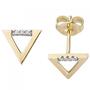 Ohrstecker Dreieck 585 Gold Gelbgold 6 Diamanten Brillanten 0,02ct. 