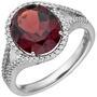 Damen Ring 585 Gold Wei�gold 1 Granat rot 66 Diamanten (Gr��e: 58) 