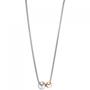 Collier Kette mit Anhnger Kugeln Edelstahl bicolor 8 Zirkonia 45 cm