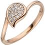 Damen Ring 585 Gold Rotgold 22 Diamanten Diamantring (Gr��e: 58) 