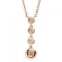 Collier Kette mit Anh�nger 585 Gold Rotgold 4 Diamanten Brillanten 44 cm