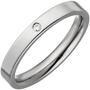 Partner Ring schmal Titan 1 Diamant Brillant Partnerring Titanring (Gr��e: 64) 