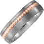 Partner Ring Titan matt mit 750 Rotgold Partnerring (Gr��e: 70) 