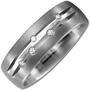 Partner Ring Titan teil matt 5 Diamanten 0,05ct. Partnerring (Gr��e: 52) 