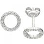 Ohrstecker rund 925 Sterling Silber 36 Zirkonia Ohrringe 8,6 mm 
