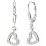 Ohrh�nger Herz 925 Sterling Silber 32 Zirkonia Ohrringe Boutons 