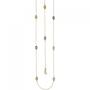 Halskette Kette lang 585 Gold Gelbgold Citrine Blautopase Amethyste 90 cm