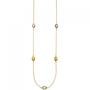 Collier Halskette Kette 585 Gelbgold 2 Amethyste 2 Citrine 1 Blautopas