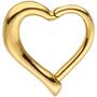 Segmentring Herz Edelstahl gold farben beschichtet Scharnier Ringst�rke 1,2 mm