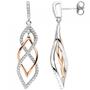 Ohrh�nger 925 Sterling Silber bicolor vergoldet mit Zirkonia Ohrringe 