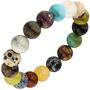 Armband mit Edelsteinen multicolor 19 cm Edelsteinarmband elastisch 
